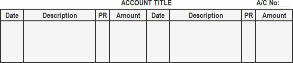 Standard Ledger Account Format
