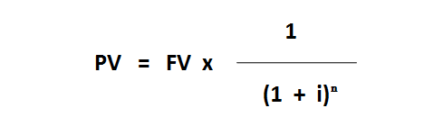Formula of present value of a single amount