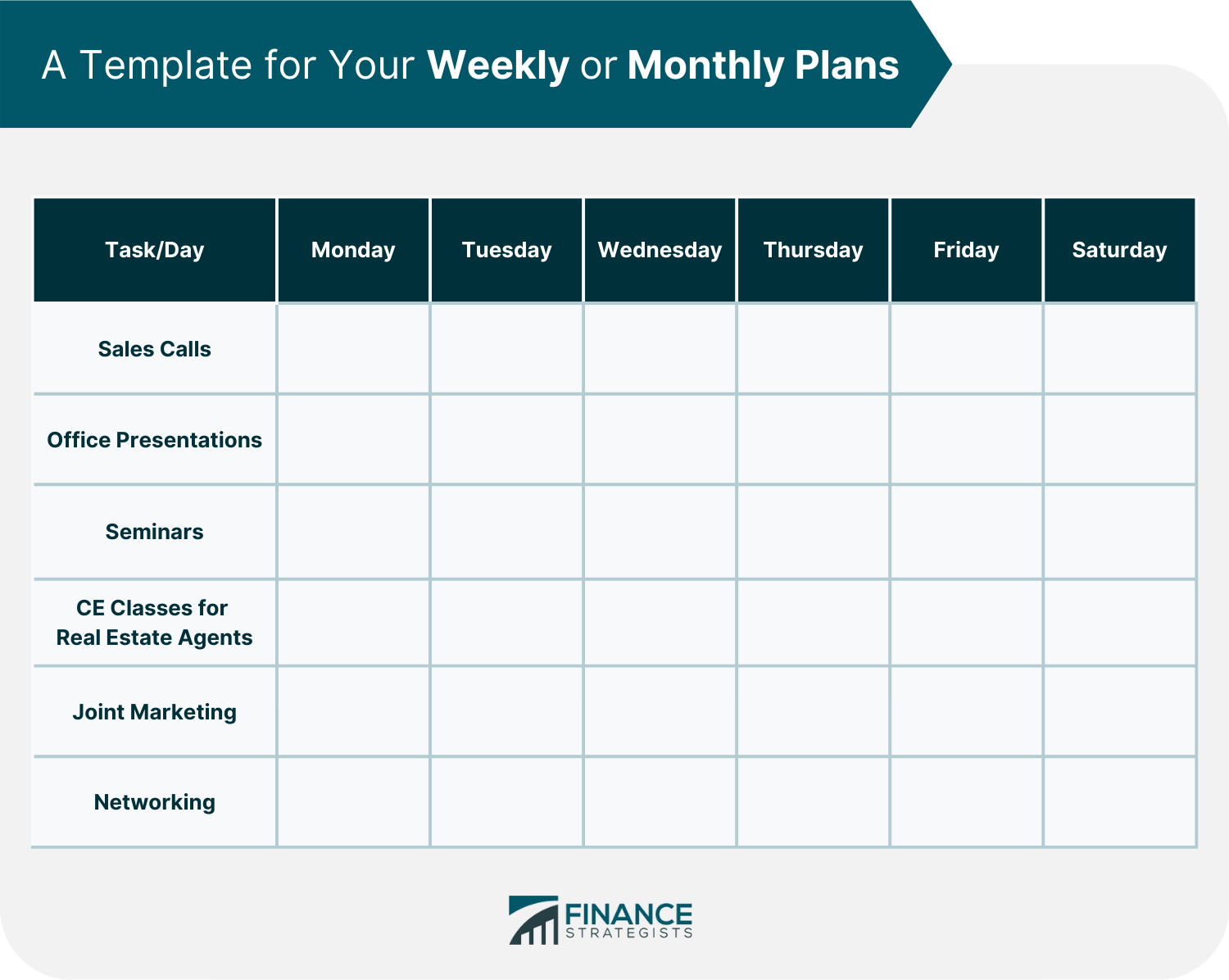 A Template for Your Weekly or Monthly Plans