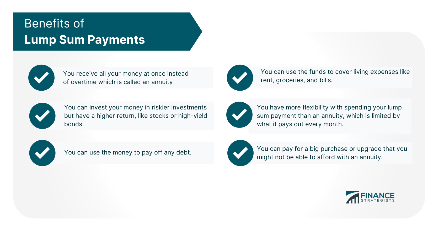 Benefits of Lump Sum Payments