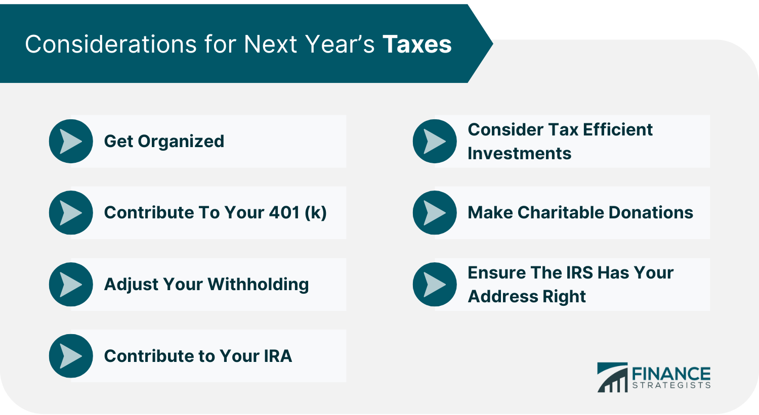 Considerations for Next Year’s Taxes