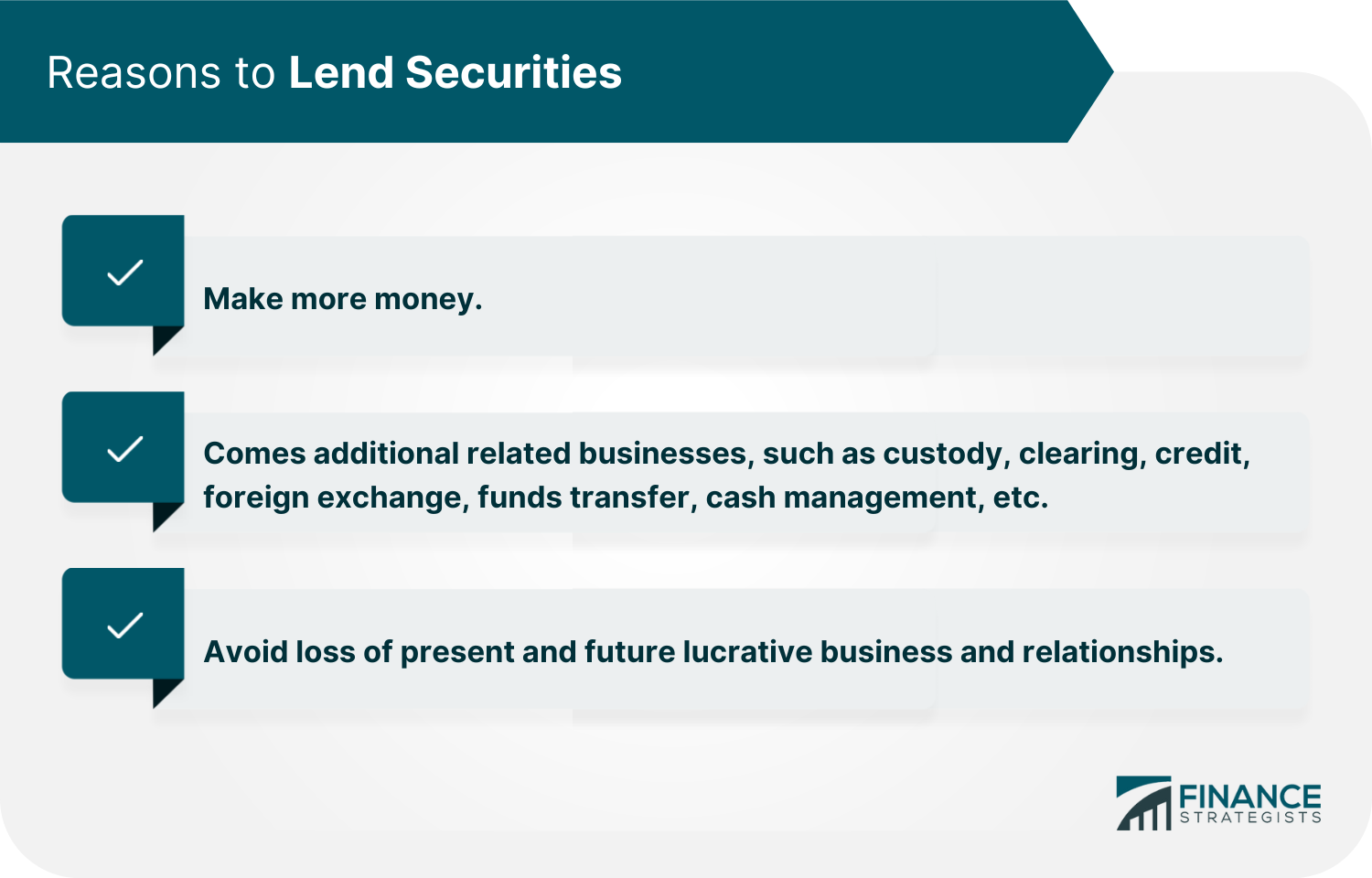 Reasons to Lend Securities